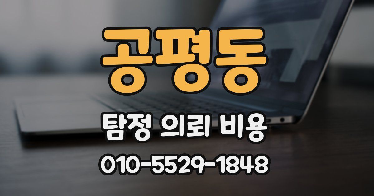 공평동 탐정 의뢰 비용