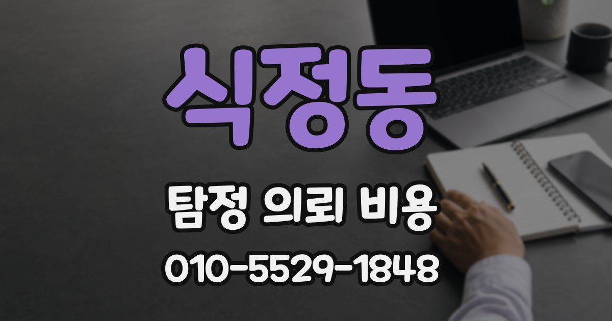 식정동 탐정 의뢰 비용
