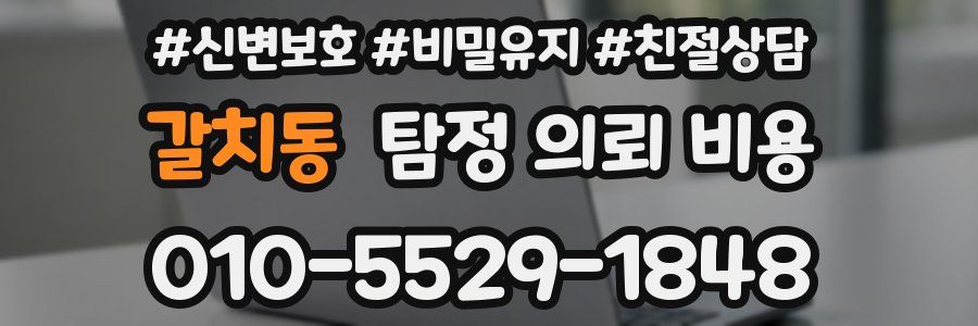 갈치동 탐정 의뢰 비용