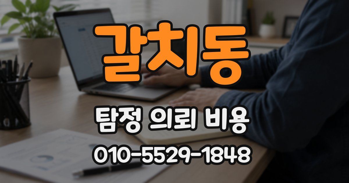 갈치동 탐정 의뢰 비용