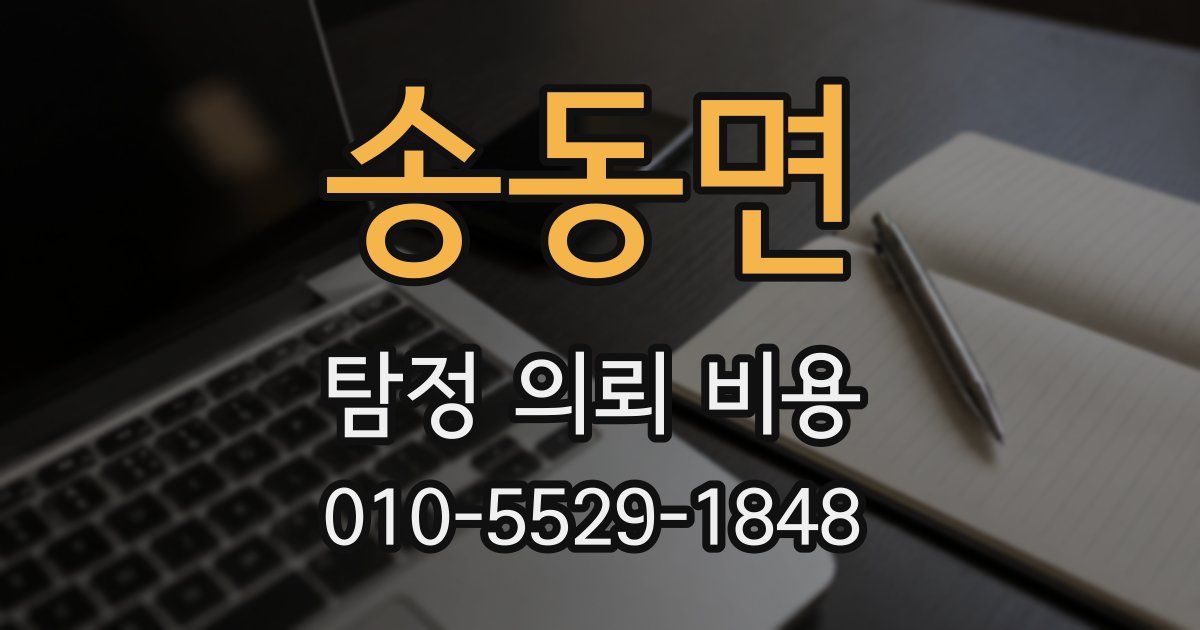 송동면 탐정 의뢰 비용