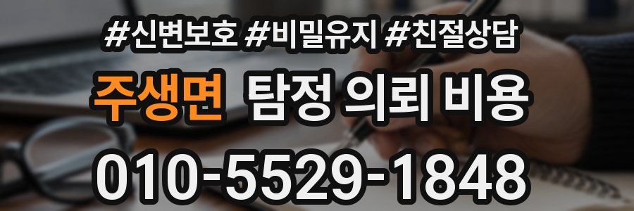 주생면 탐정 의뢰 비용