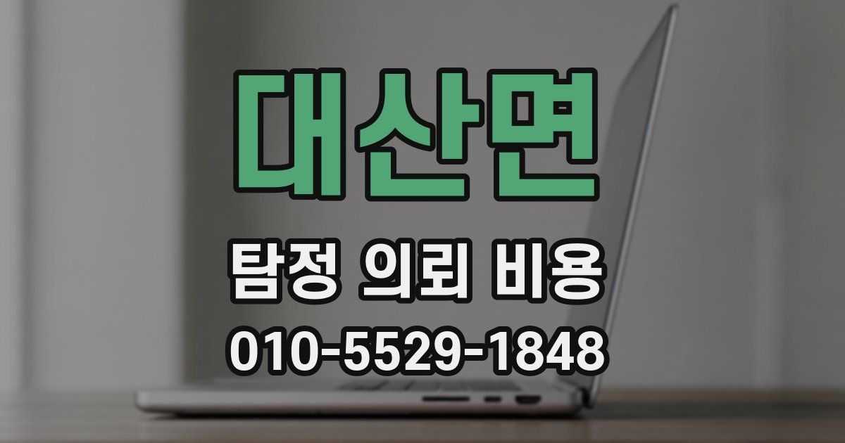 대산면 탐정 의뢰 비용
