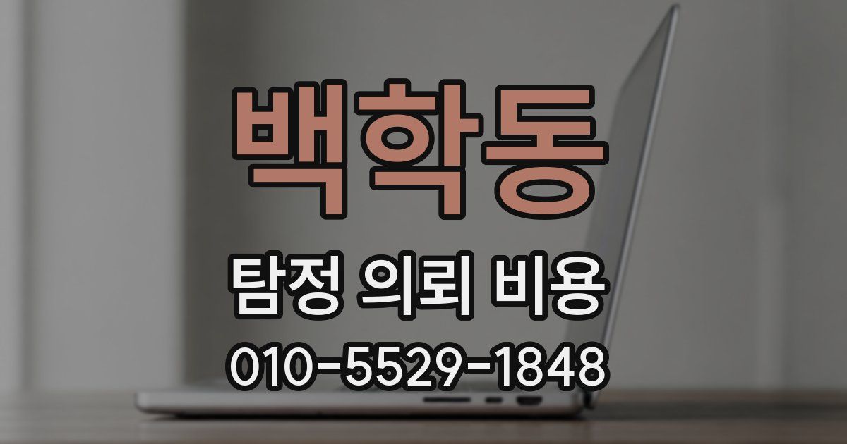 백학동 탐정 의뢰 비용