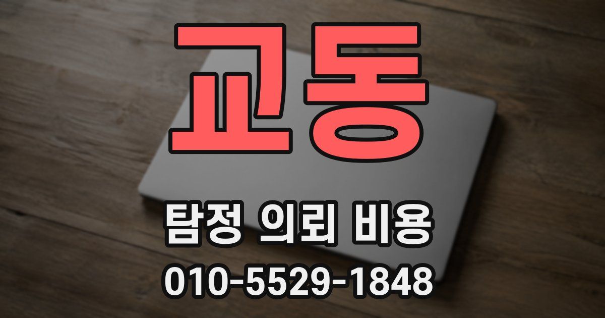 교동 탐정 의뢰 비용