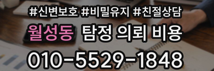 월성동 탐정 의뢰 비용