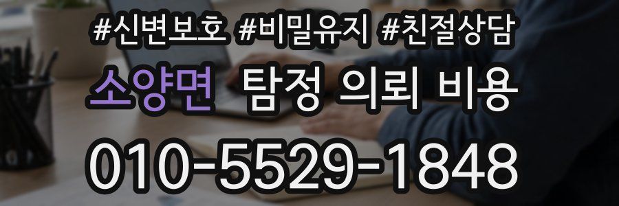 소양면 탐정 의뢰 비용