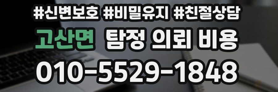 고산면 탐정 의뢰 비용