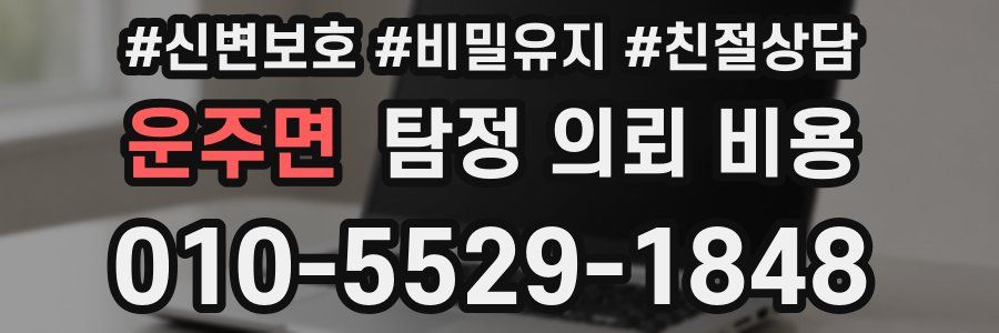 운주면 탐정 의뢰 비용