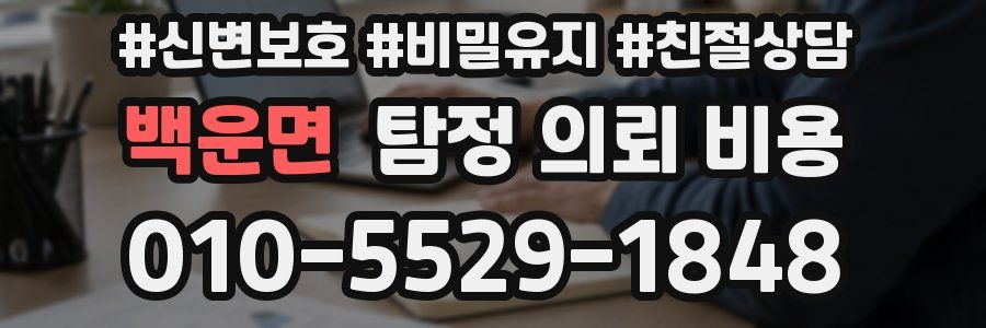 백운면 탐정 의뢰 비용