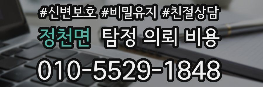 정천면 탐정 의뢰 비용