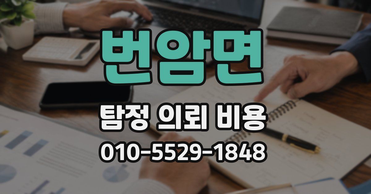 번암면 탐정 의뢰 비용