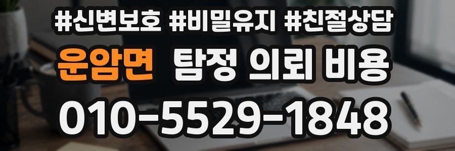 운암면 탐정 의뢰 비용