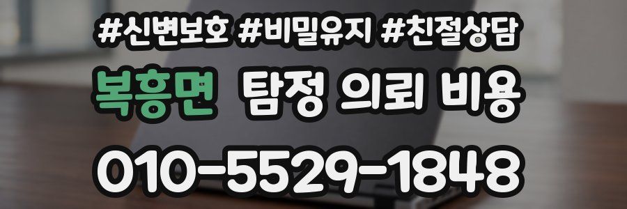 복흥면 탐정 의뢰 비용