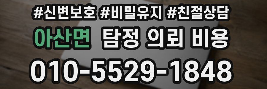 아산면 탐정 의뢰 비용