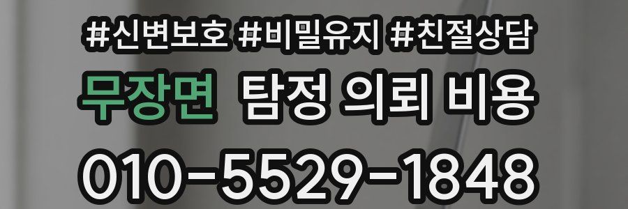 무장면 탐정 의뢰 비용