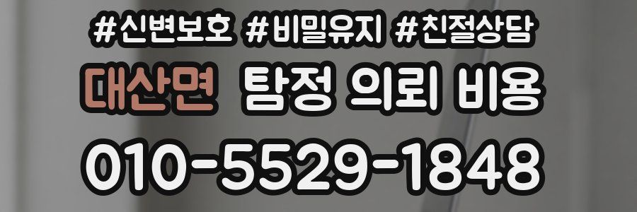 대산면 탐정 의뢰 비용