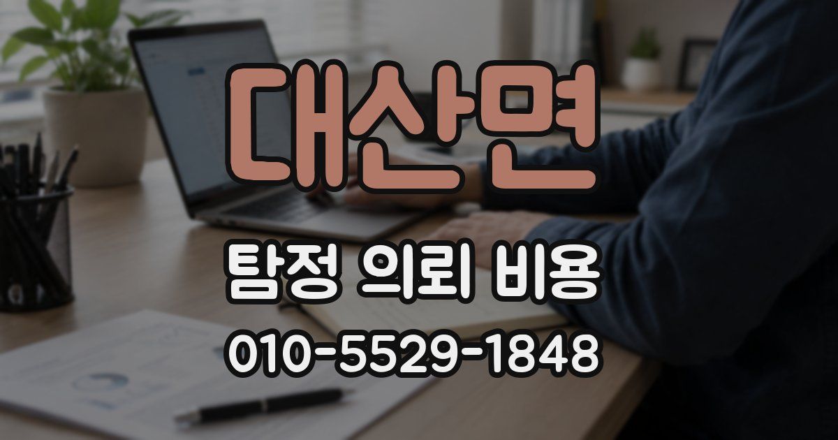 대산면 탐정 의뢰 비용