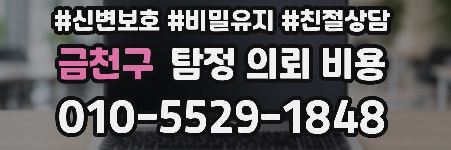 금천구 탐정 의뢰 비용