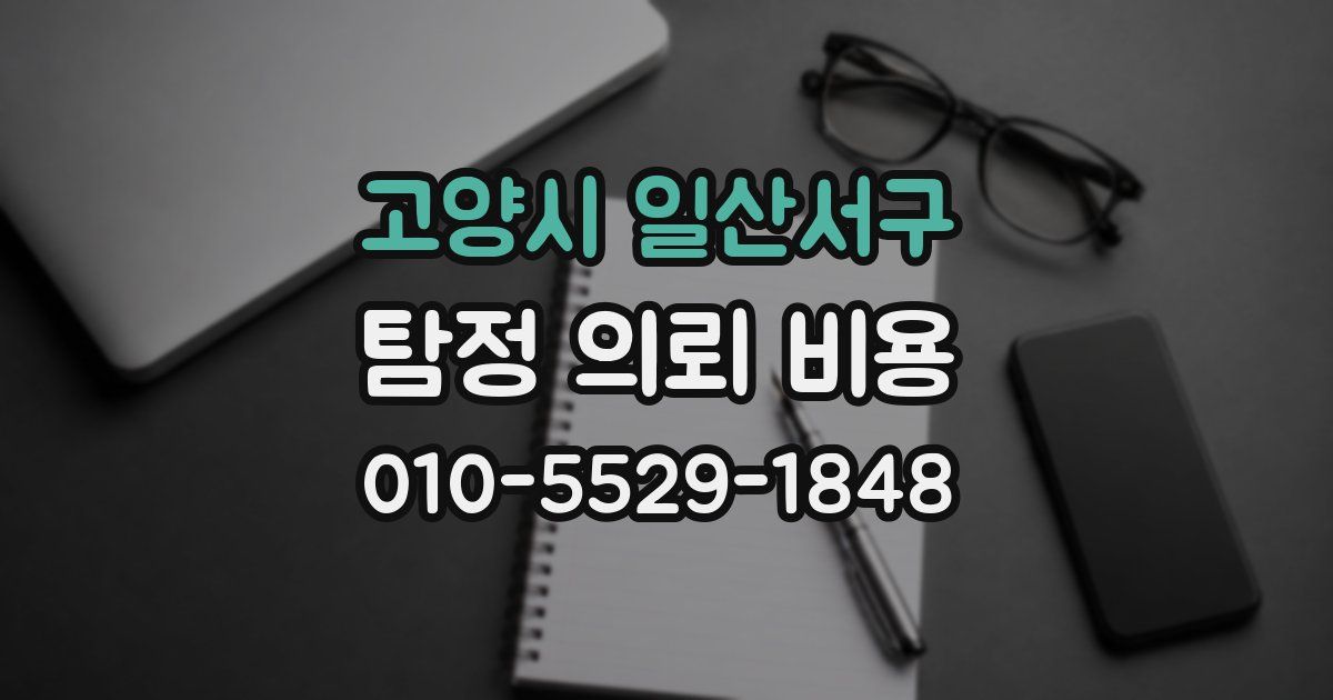 고양시 일산서구 탐정 의뢰 비용