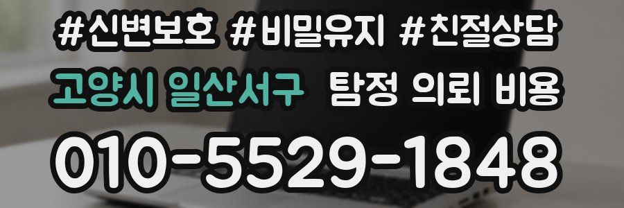고양시 일산서구 탐정 의뢰 비용