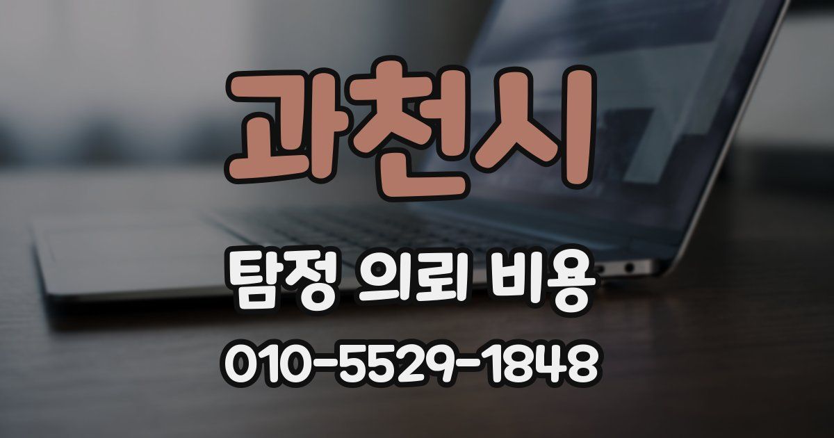 과천시 탐정 의뢰 비용
