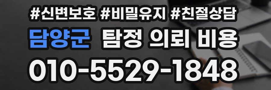 담양군 탐정 의뢰 비용