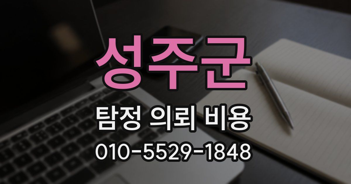 성주군 탐정 의뢰 비용