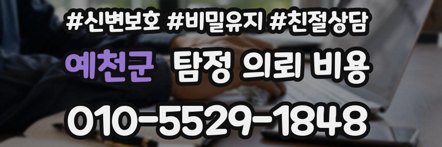 예천군 탐정 의뢰 비용