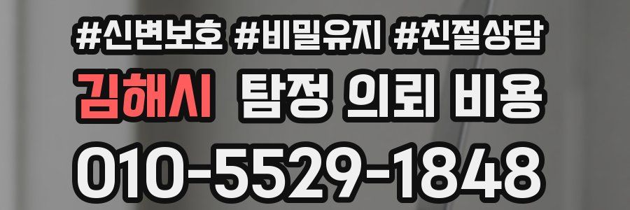 김해시 탐정 의뢰 비용