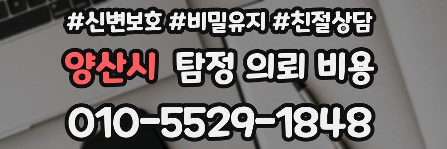 양산시 탐정 의뢰 비용