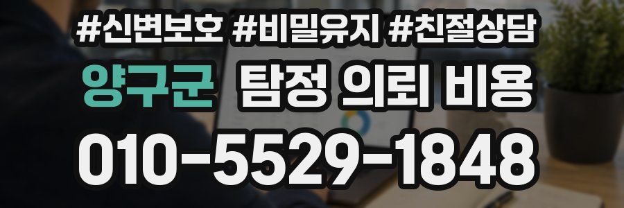 양구군 탐정 의뢰 비용