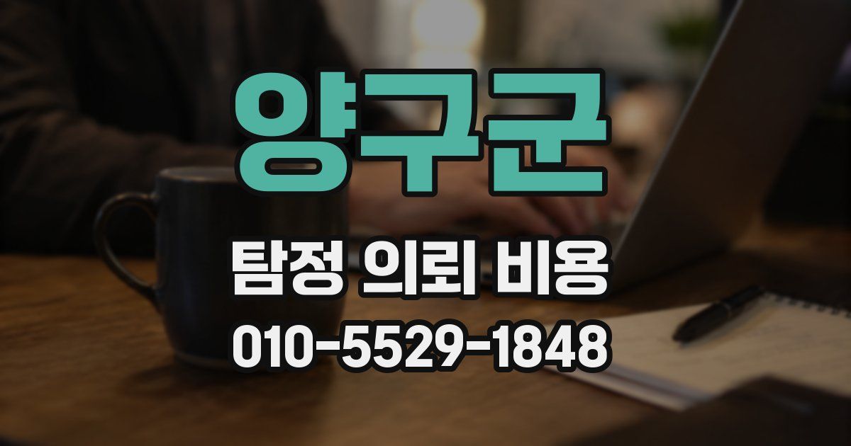 양구군 탐정 의뢰 비용