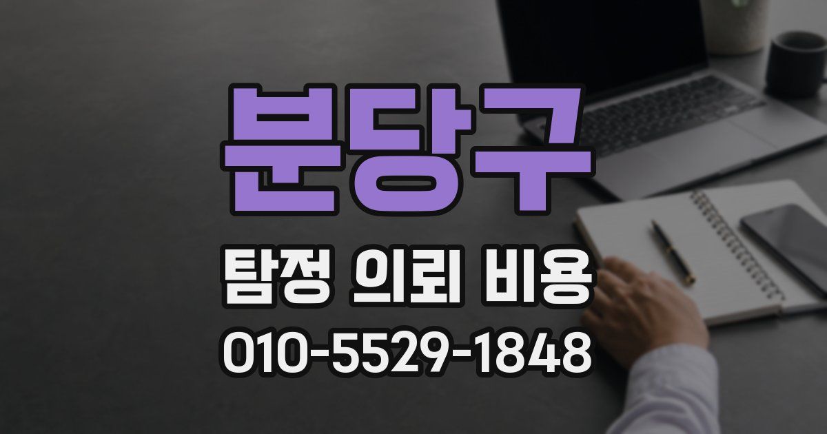 분당구 탐정 의뢰 비용