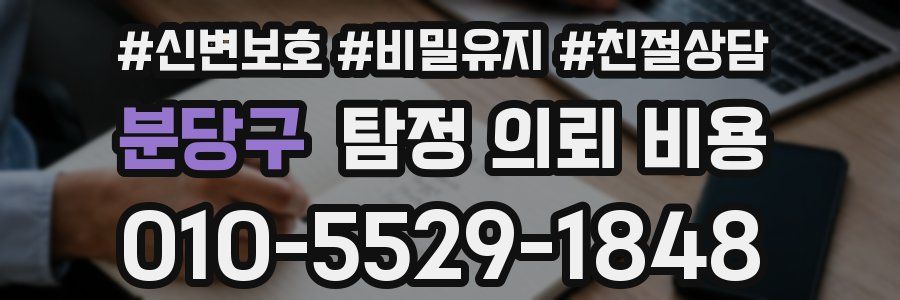 분당구 탐정 의뢰 비용