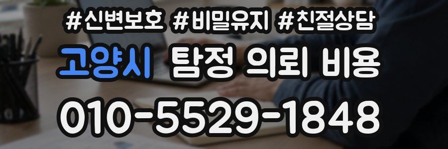 고양시 탐정 의뢰 비용