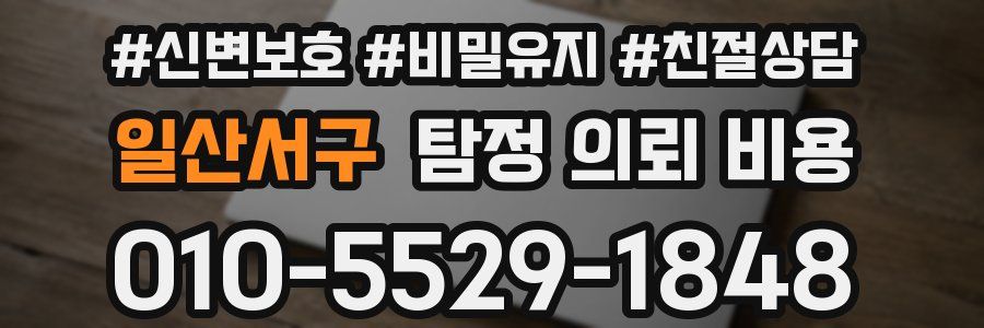 일산서구 탐정 의뢰 비용