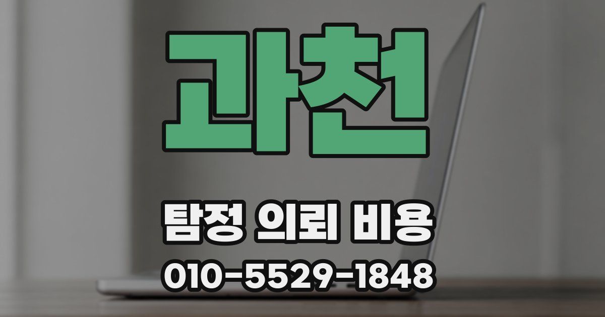 과천 탐정 의뢰 비용