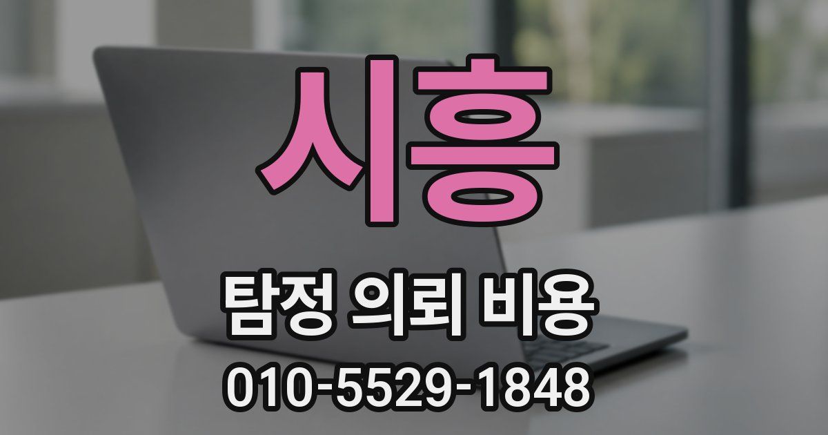 시흥 탐정 의뢰 비용