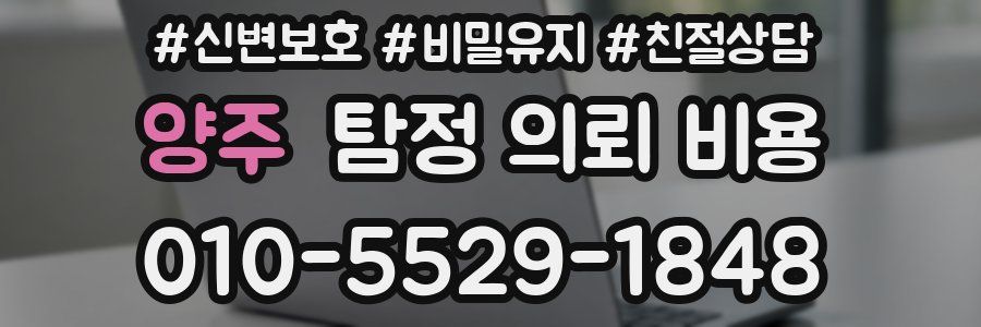 양주 탐정 의뢰 비용