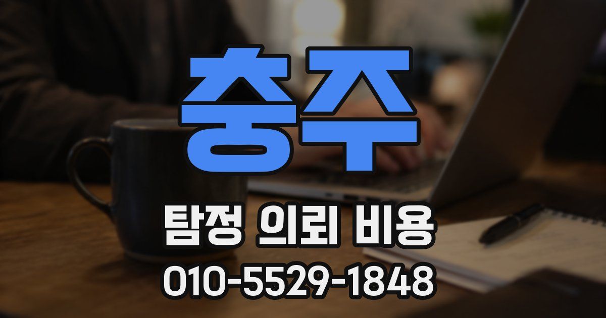 충주 탐정 의뢰 비용