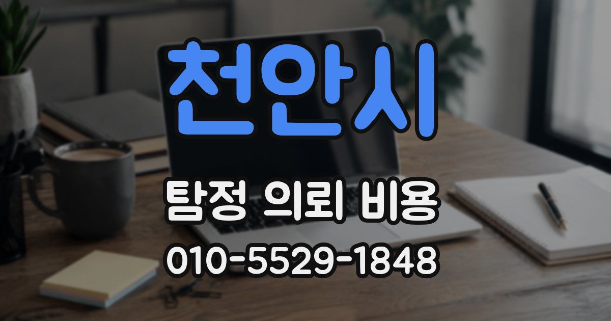 천안시 탐정 의뢰 비용
