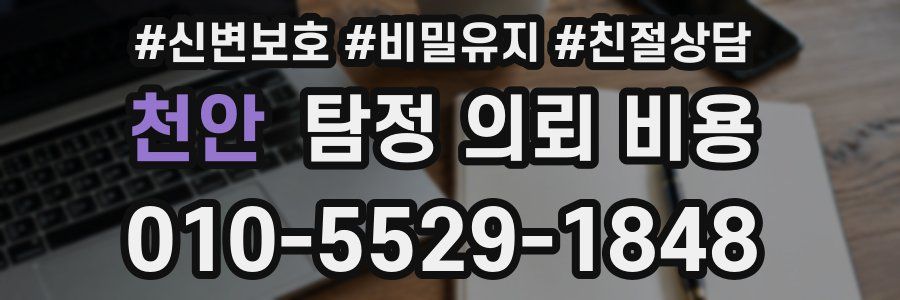 천안 탐정 의뢰 비용