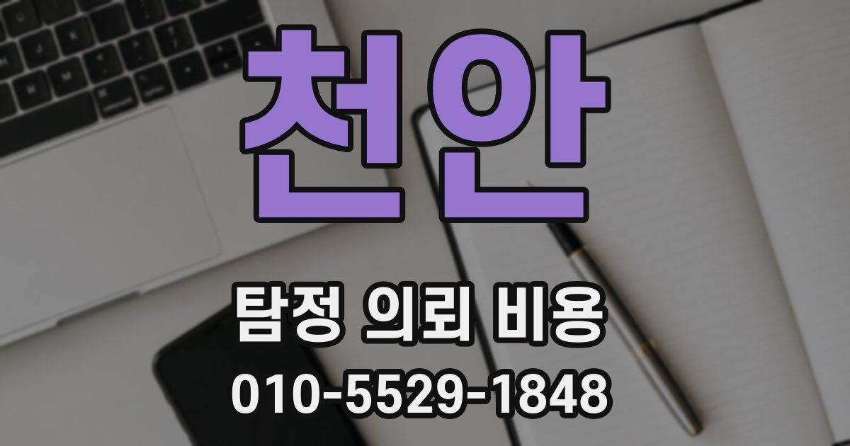 천안 탐정 의뢰 비용