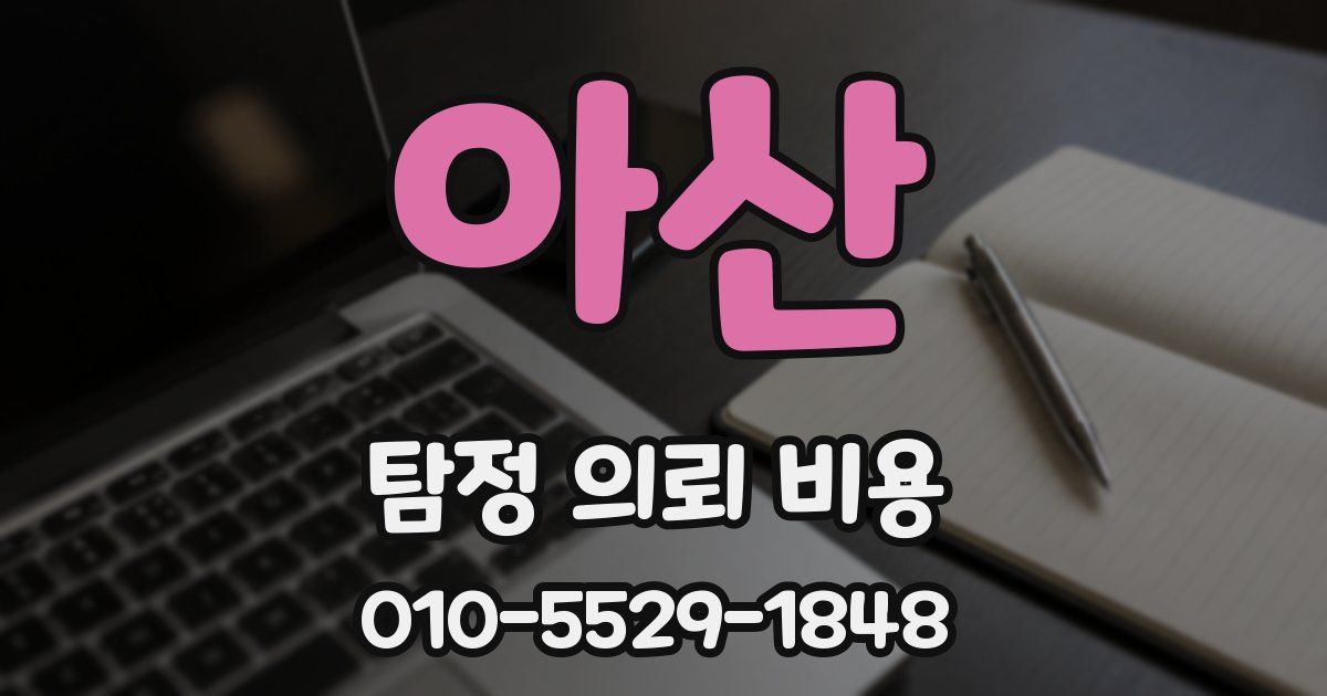 아산 탐정 의뢰 비용