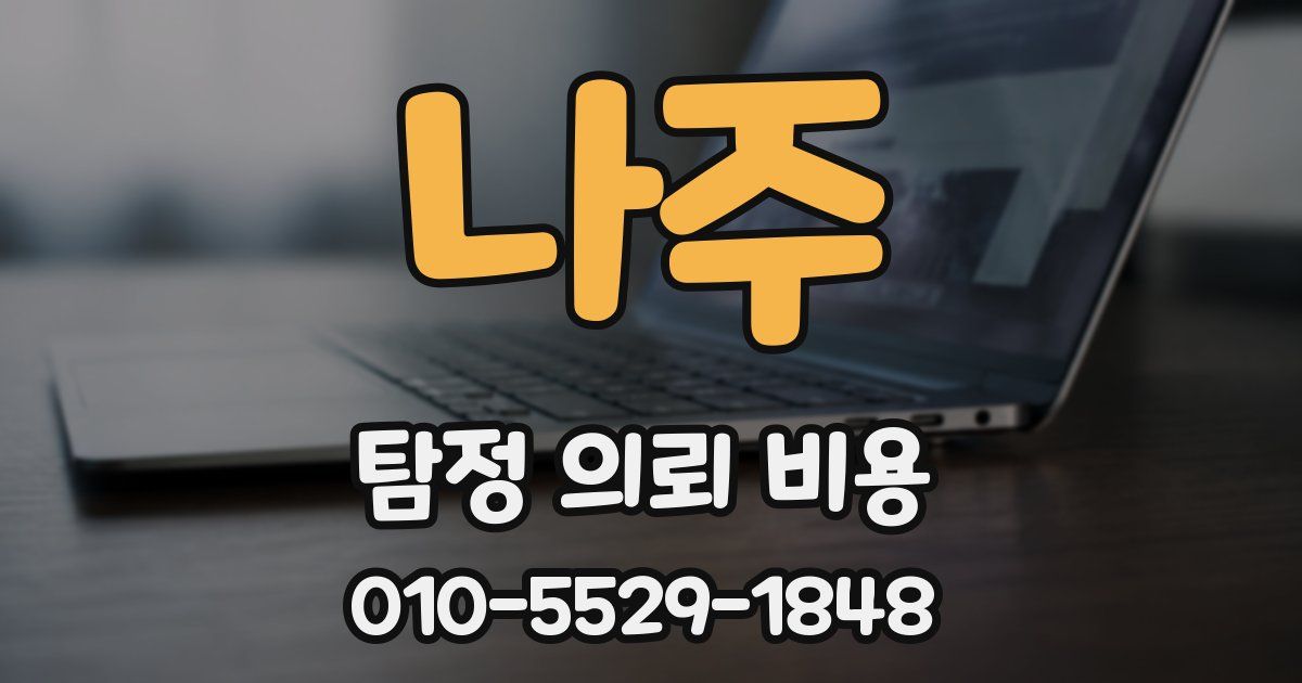 나주 탐정 의뢰 비용
