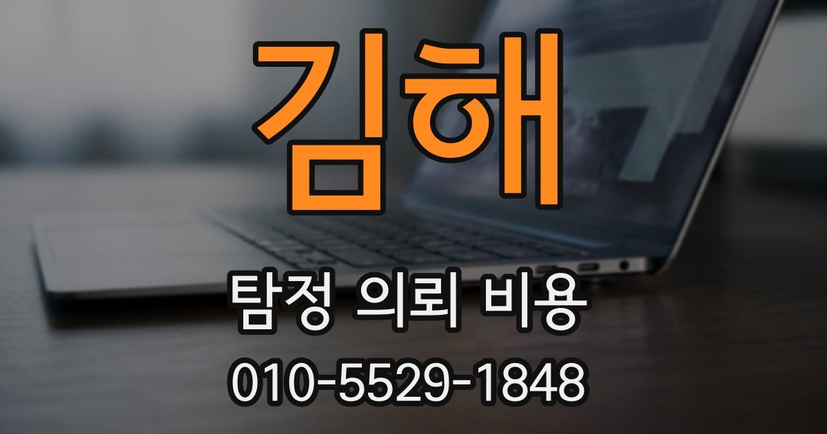 김해 탐정 의뢰 비용