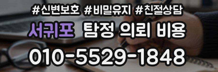 서귀포 탐정 의뢰 비용