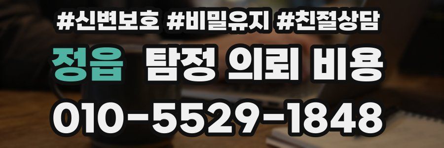 정읍 탐정 의뢰 비용
