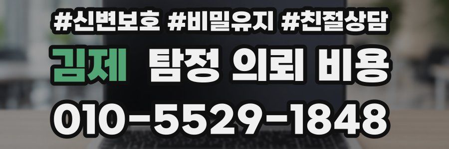 김제 탐정 의뢰 비용